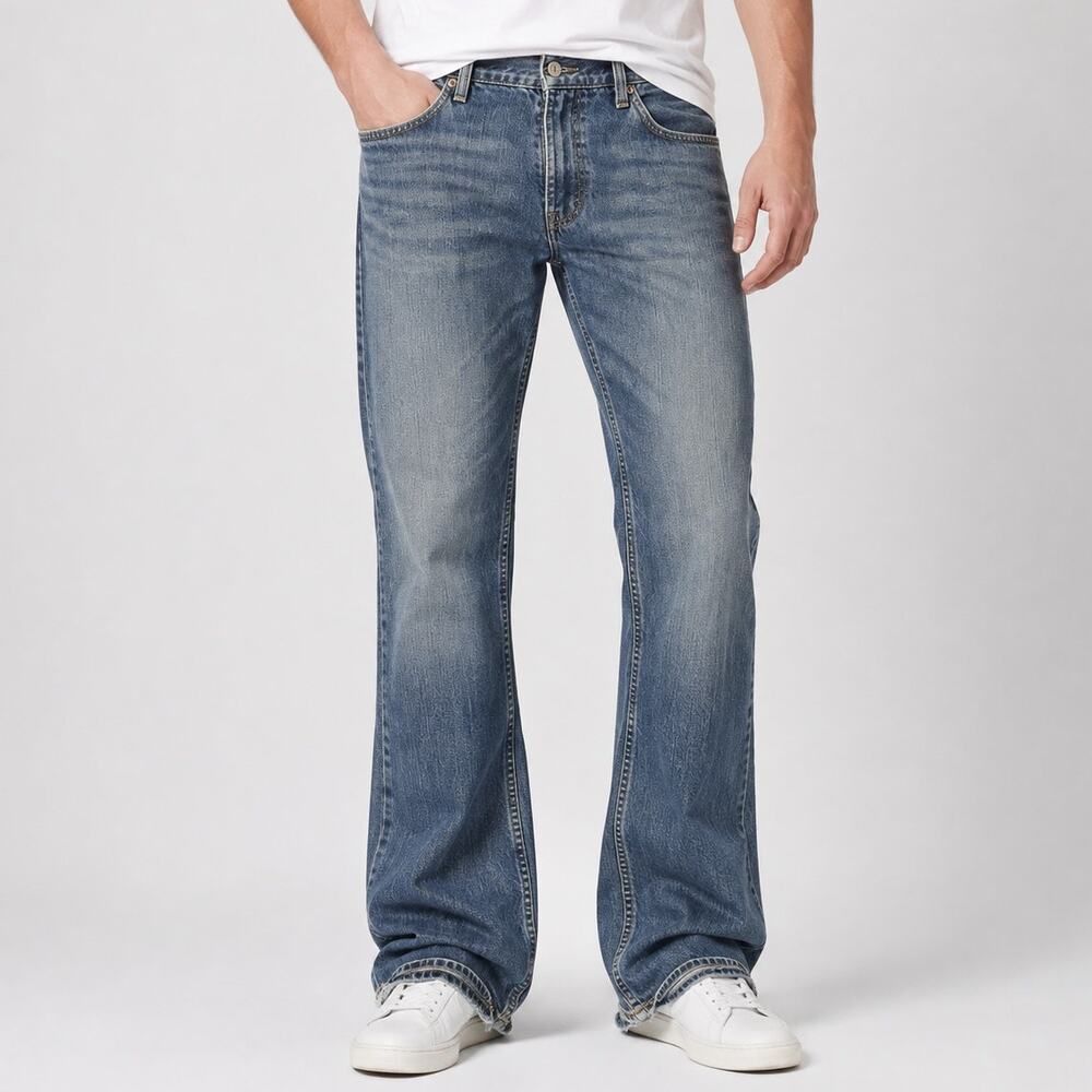 Cremieux Mens Jeans 32x32.5 Relaxed Straight Leg Stretch Medium Wash Blue Denim
